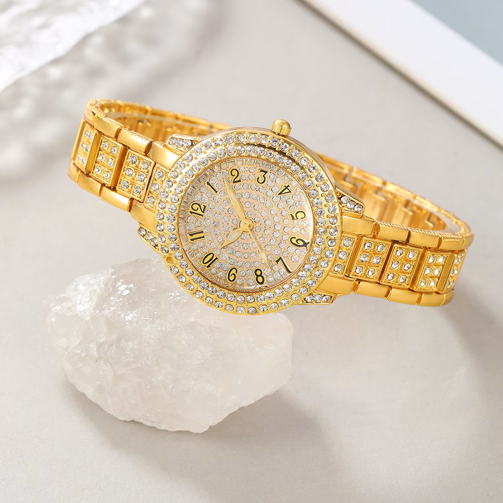 6pcs set watches for women set with 5pcs bracelet necklace earrings ring jewelry for women set elegant womens watches valentines day birthday christmas gifts for women reloj de mujer watches for women Product details 11