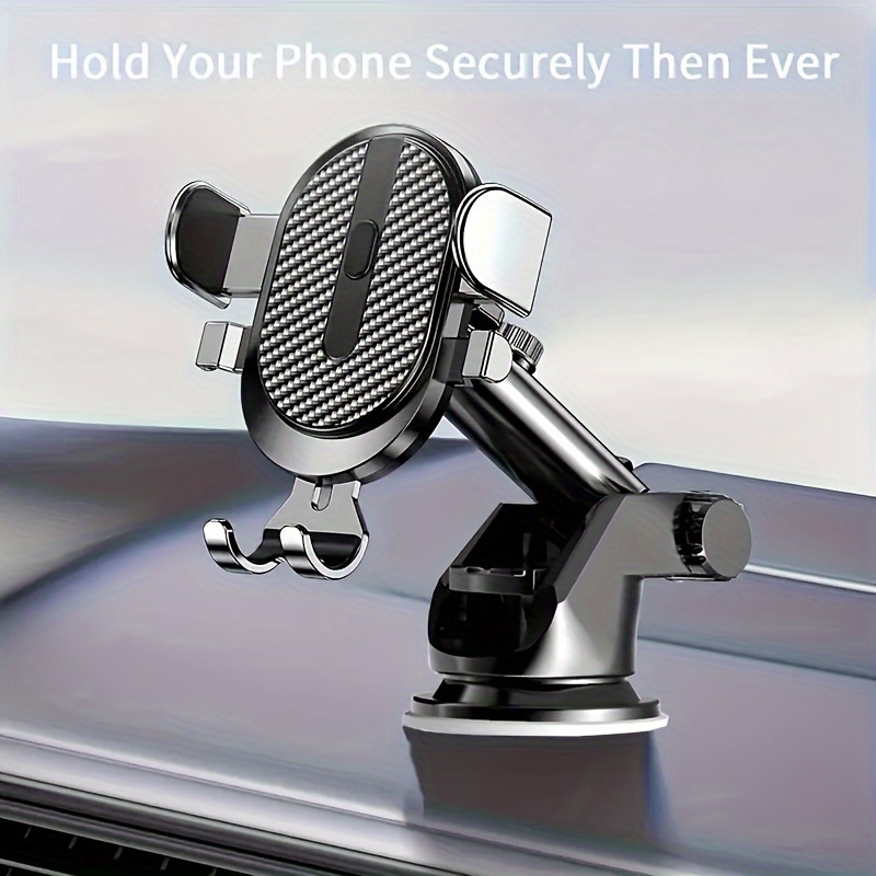 ABS Dashboard Car Phone Holder- Waterproof, Rotatable Mount Cradle with Suction Cup for Auto, Multi-Functional Navigation Clip Support Compatible with Smartphone Sizes 10.16cm-17.78cm