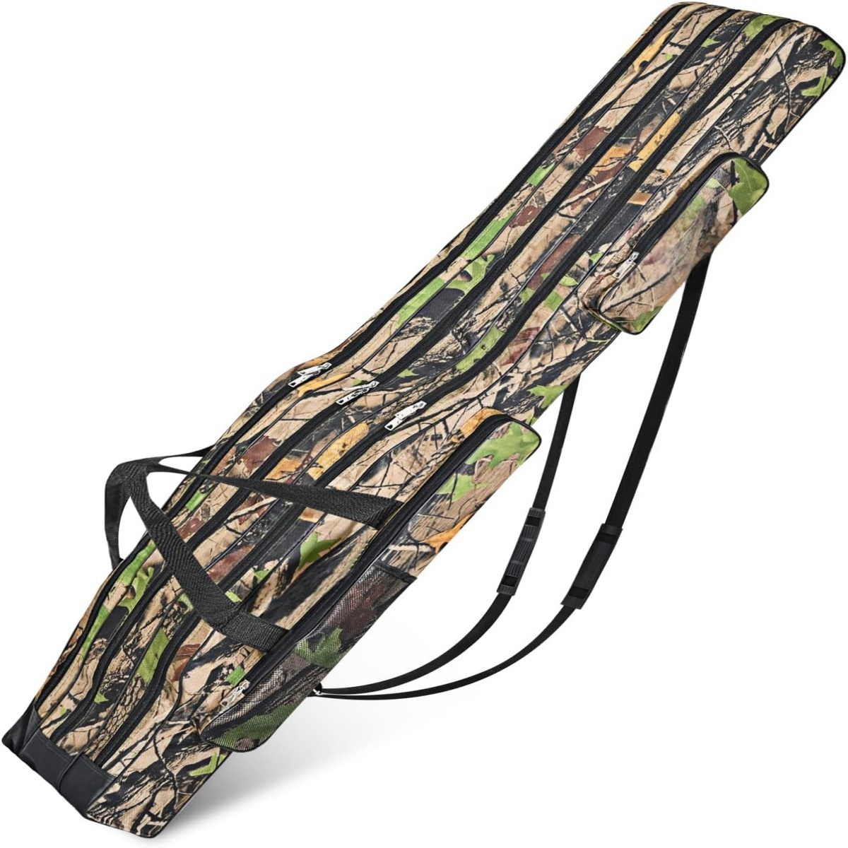 1 X 150cm Fishing Bag With 3 Compartments, Adjustable Shoulder Strap And Zip For Outdoor Fishing.