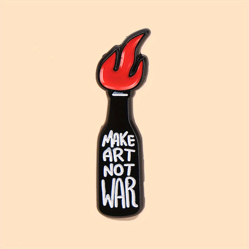 TEMU Not War Enamel Metal Lapel Pin - Cartoon Burning Design, Cute Minimalist Brooch Badge For Women, Everyday & Party Jewelry Gift, Statement Piece,