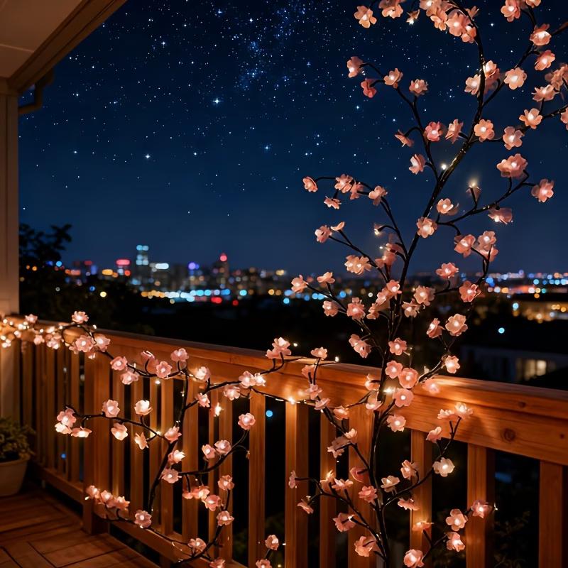 104 bulb cherry   vine string lights 52pcs leds and 52pcs cherry   glowing cherry tree branch lights   cherry vine lights led branch lights 8   of flashing usb powered indoor atmosphere decorative lights Product details 4