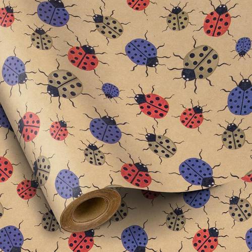 1 roll 58 inches ladybug wrapping paper roll for women men boys girls multi colored ladybug design gift wrap paper great for birthday party baby shower holiday