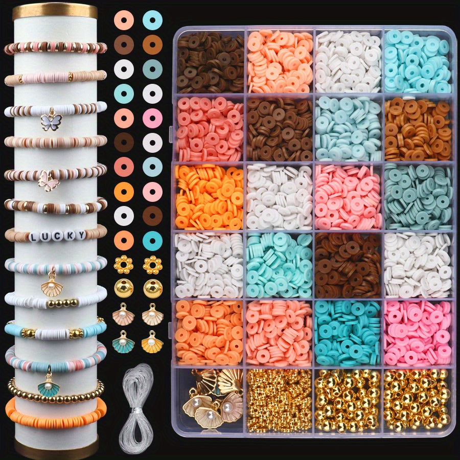 TEMU 2400 pièces Kit de Fabrication de Bracelets en , Kit Bracelet d', Perles pour Bijoux avec Charms