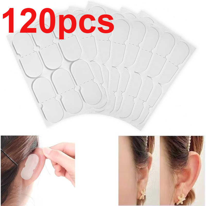 TEMU 120pcs Ear Stickers, Elf Ear Patches, Ear Lobe Lifting Tools, Strong Support Transparent Painless Makeup Ear Stickers, To Flat Ears, Create