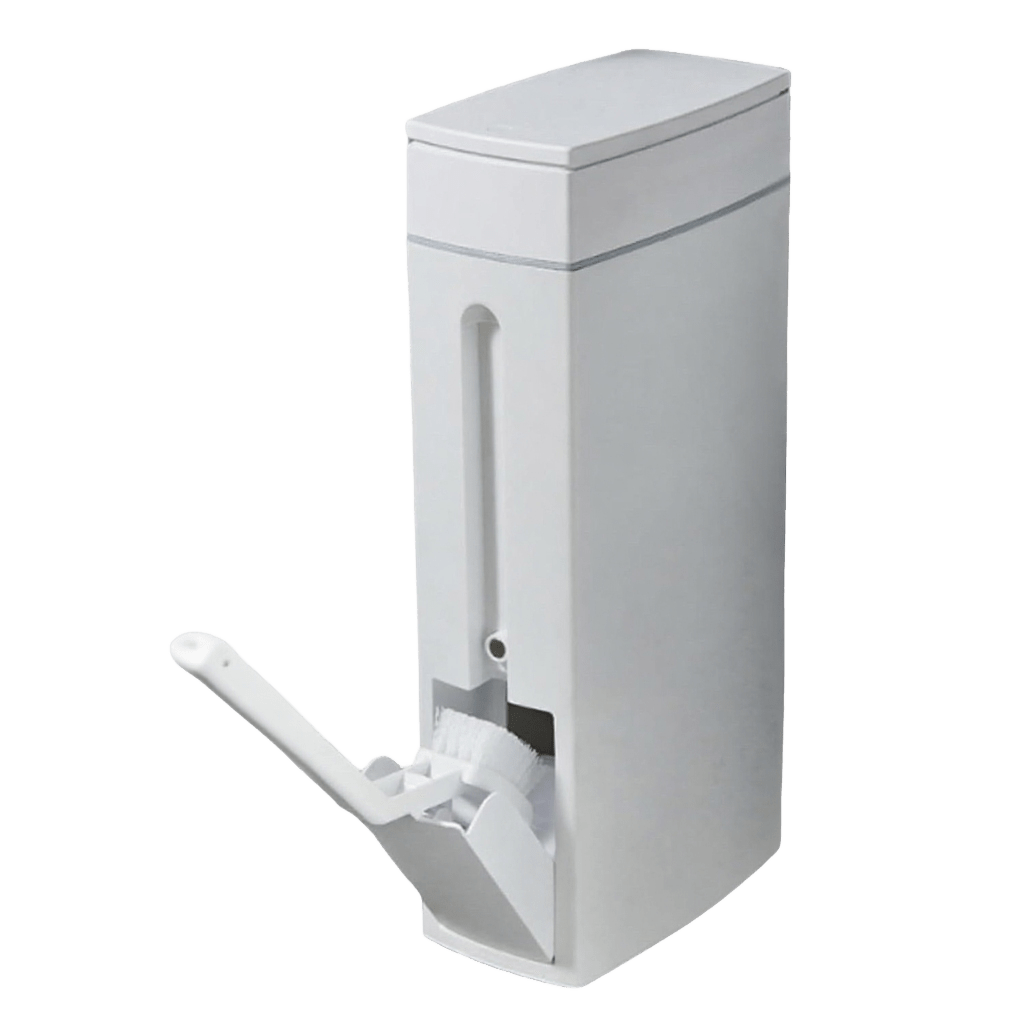 TEMU 1pc/ 2pcs, Bathroom Trash Can With Brush, -thin And Space-saving Can With A Easy Rectangular Shape, Made Of Durable Plastic Material, Does Not
