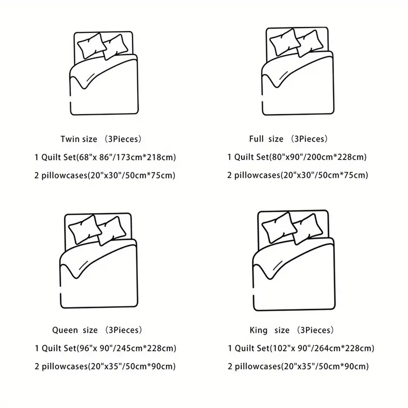3pcs king queen bed cover setluxury quilt setcouple bedroom decor 1quilt 2pillowcase Product details 2
