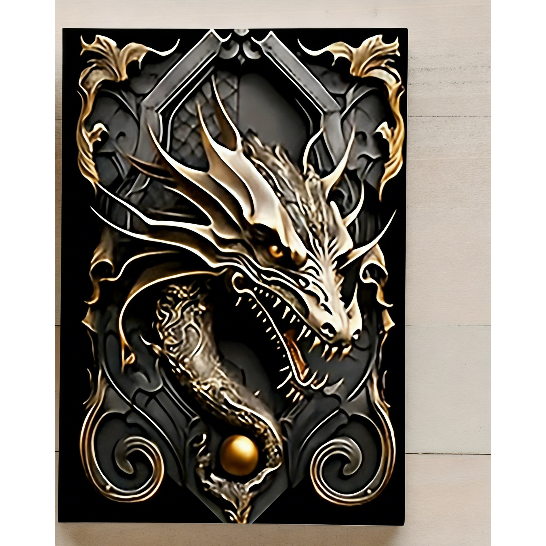 Exquisite Dragon-pattern Notebook - Black And Art Cover - For , Artists, And Fans - Role-playing Journal, Suitable For Note-taking, Sketching, And Dragon-themed Collections