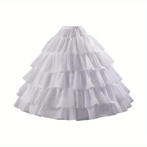 adjustable five rib wedding dress petticoat crinoline layered ruffle puff skirt for weddings performances elegant white bridal skirt with volume movement dresses for wedding performance skirt sophisticated
