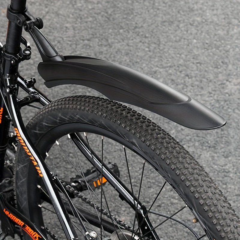 Set of Mountain Bike Fenders - Black Plastic, Compatible with Any Bicycle, Comes with 2 Fenders, Mounting Brackets, And Screws