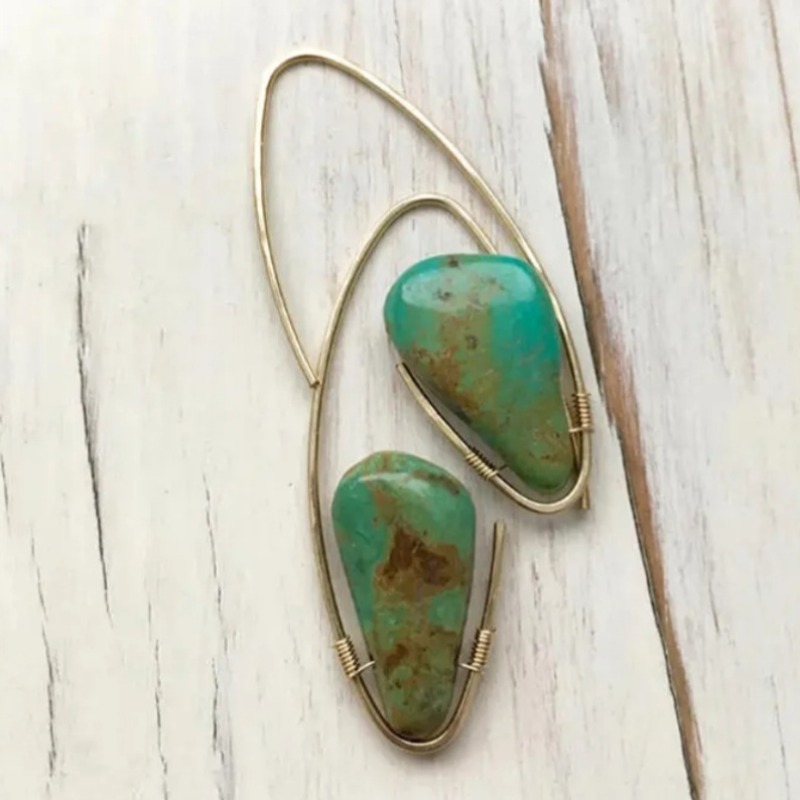 Bohemian Long Droplet-shaped Geometric Pendant Earrings