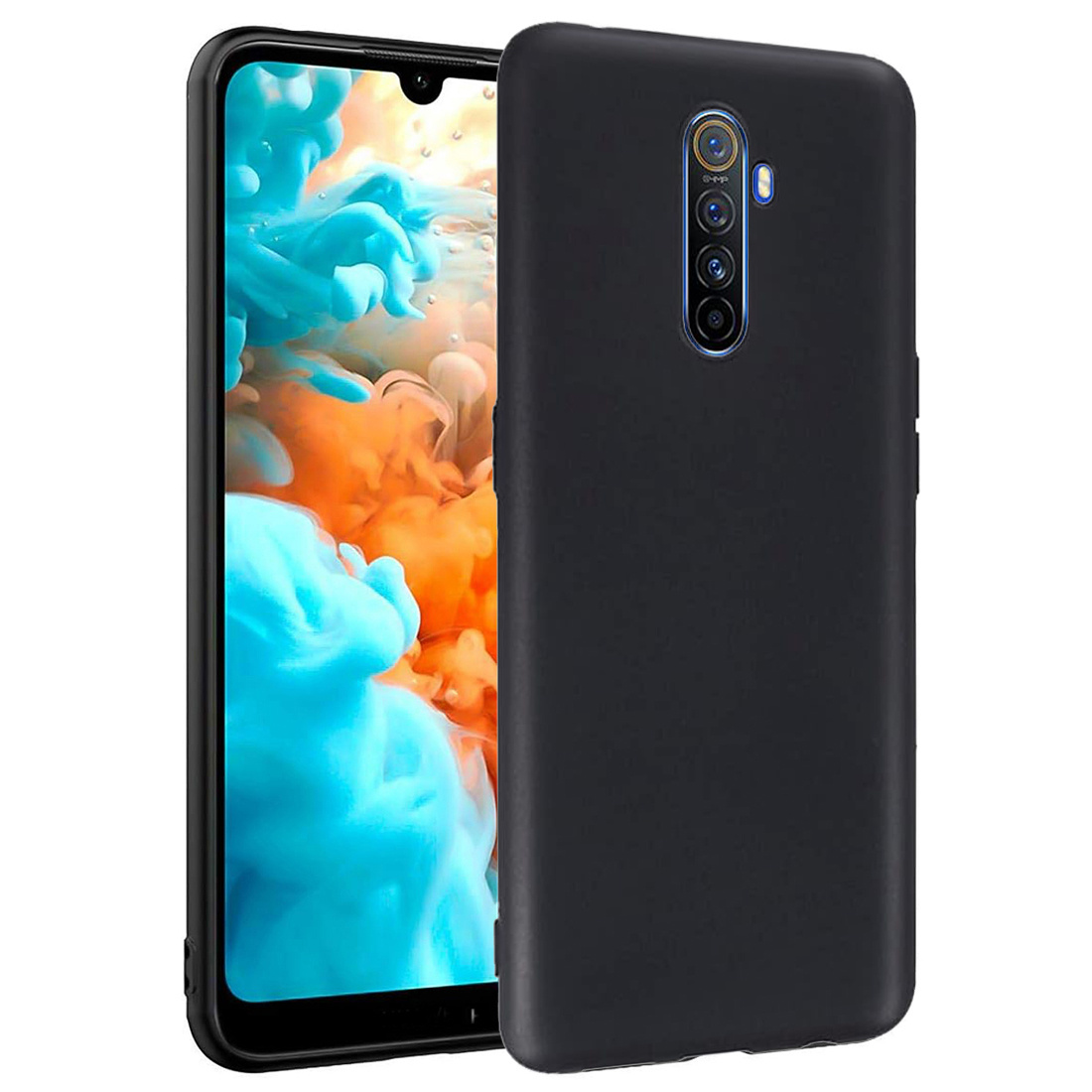 TEMU Чохол для телефону - Чохол для Realme X2 Pro, Чорний м'який силіконовий чохол, Захисний проти подряпин, Ударостійкий для телефону