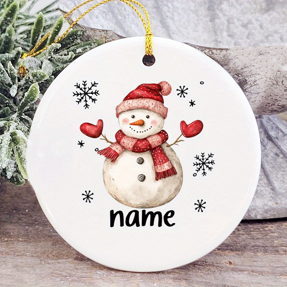 TEMU 1pc Personalized Christmas Ornament, Christmas Santa Claus/ Tree Decoration With Name Design Hanging Ornament For Thanksgiving & Christmas Gifts
