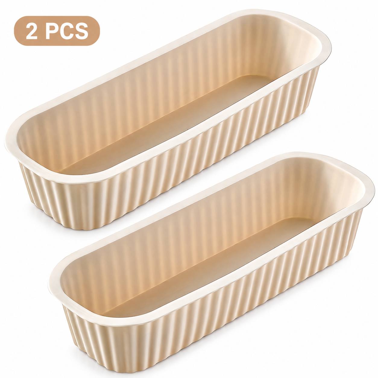 TEMU 2pcs Reusable Mini Silicone Bread Molds, Suitable For Air Fryers And Ovens - Easy-release Rectangular Baking Trays, Suitable For Cheesecakes,