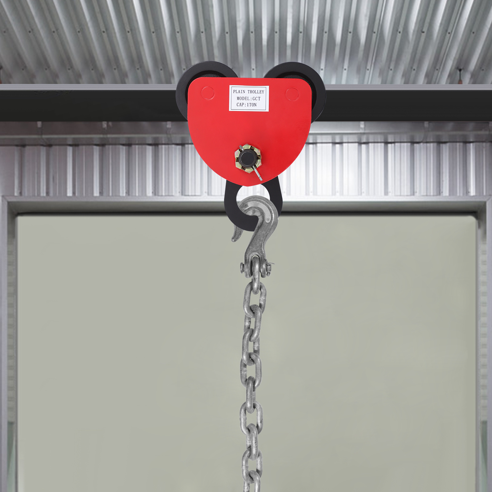 Image of 1-metric-ton Manual Trolley With Industrial Lifting Block - Heavy-duty Manual Suitable For, Workshop,, Factory Use - Load Moving Cart, For Long- Heavy Lifting