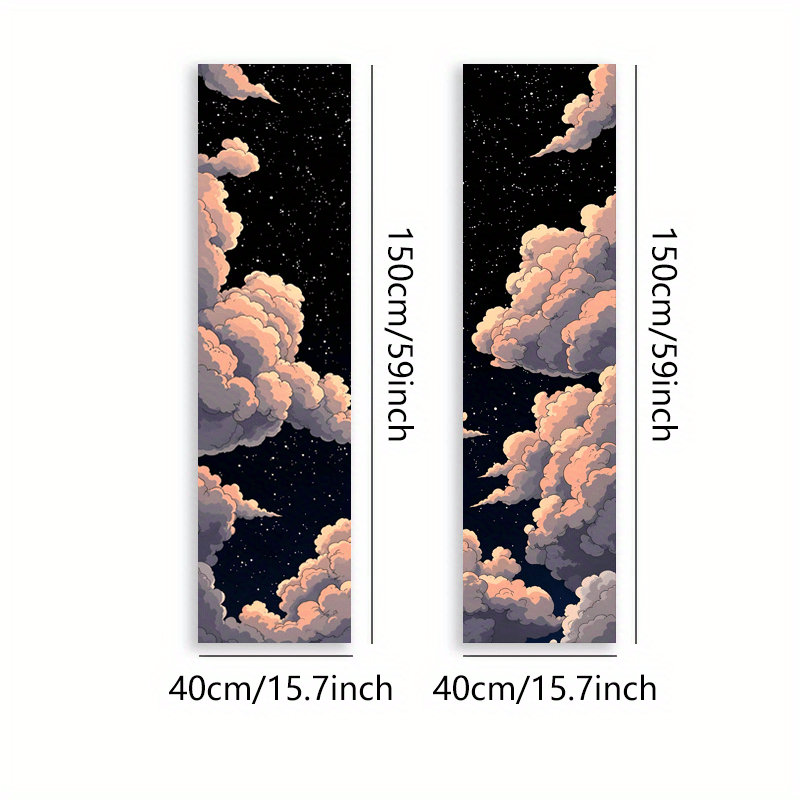 Starry Night Sky Tapestry Wall Decor Fantastic Clouds Set Of 2_voghion.com