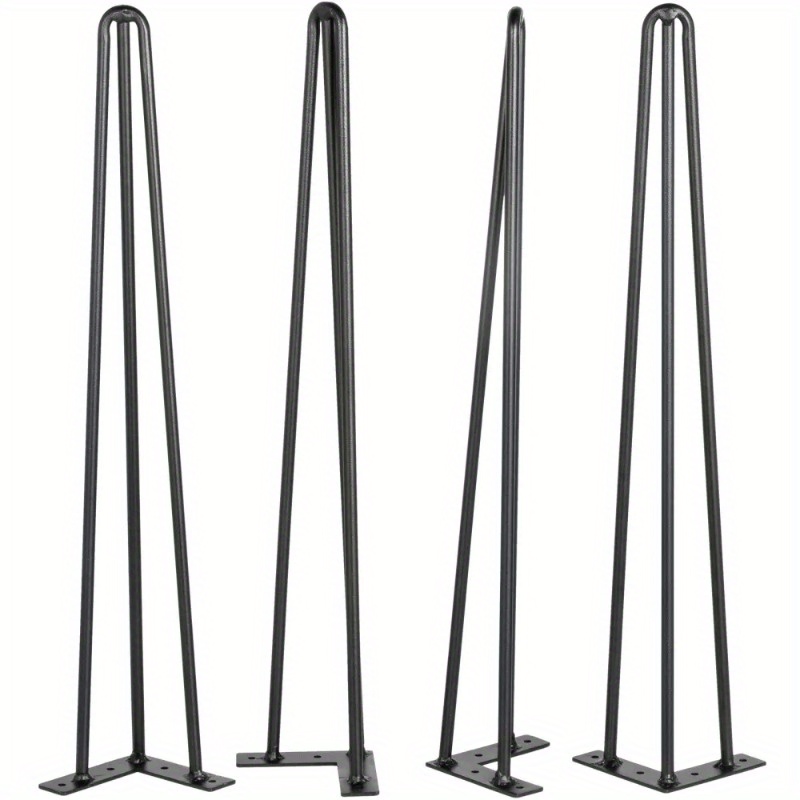 

Hairpin Table Legs 18" Black Set Of 4 Desk Legs 880lbs Capacity 220lbs Hairpin Desk Legs 3 Rods For Bench Desk Dining End Table Chairs Carbon Steel Diy Heavy Duty Furniture Legs