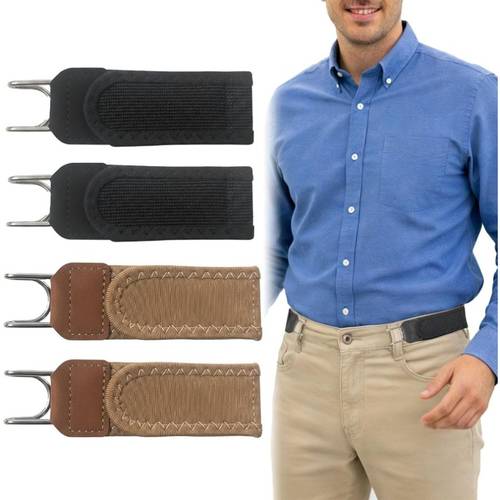 4 pack mens free elastic belt metal hook free elastic belt unisex adjustable side belt suitable for jeans