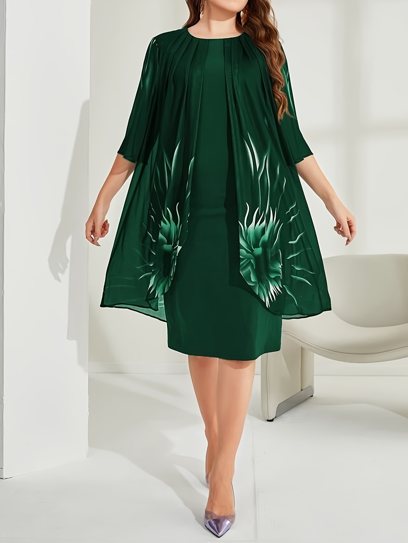 plus size blue dresses sold on Temu United States