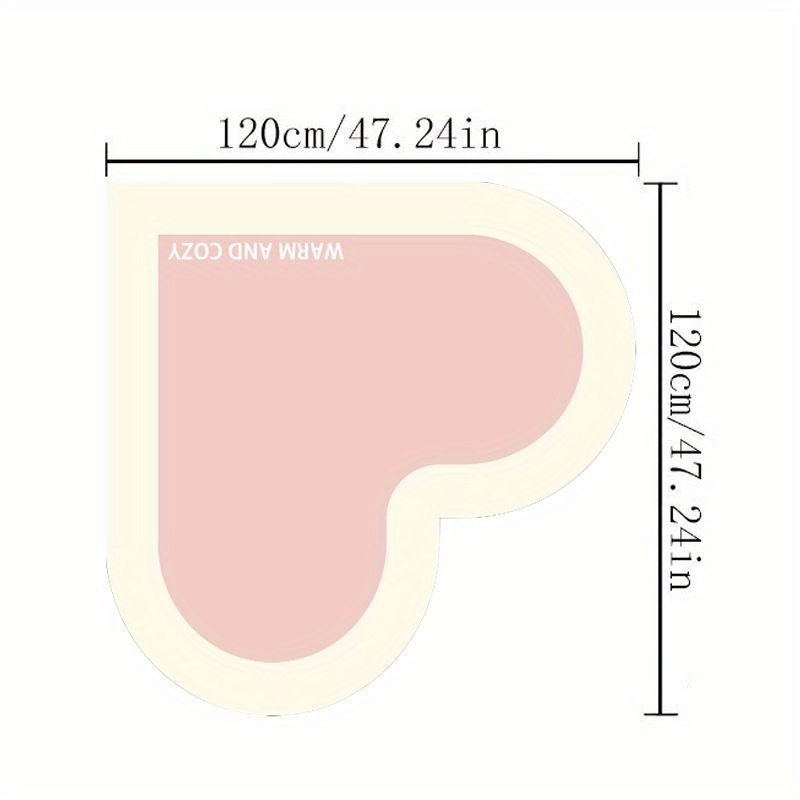 TEMU Tappetino Rosa a Forma di Cuore in Peluche - 100% Poliestere, Lavabile in Lavatrice, Antiscivolo, per Camerette, Ingressi e Decorazioni per San
