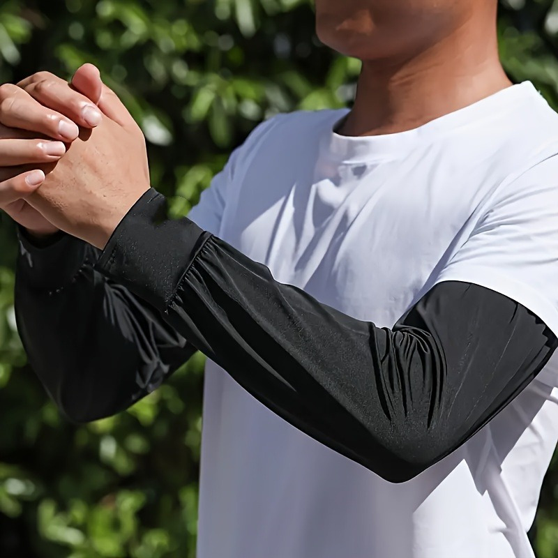 TEMU 【商品名】アイスクール、通気性、速乾性のスポーツスリーブ。伸縮性があり、フィットする夏の屋外保護アクセサリー。サイクリングのクーリングアームガードとして、男性にも女性にも適しています。アウトドアスポーツ、アウトドア作業、旅行に最適。
