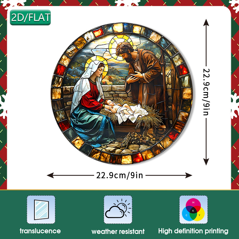 TEMU 2D Plat - 2D Plat - Films Adhésifs pour Fenêtres et Vitres, Stickers Décoratifs de Noël 2D/PLAT, et l' du Fils Saint, Autocollants Décoratifs