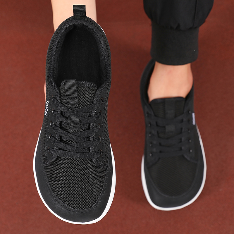 TEMU Men' Wide Last Outdoor Sports Shoes, Solid Color Comfortable Barefoot Mesh Casual Shoes, Breathable And Lightweight Walking And Running Shoes,
