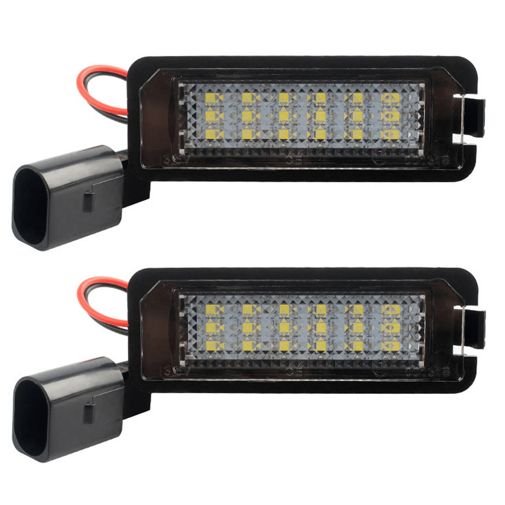 TEMU 2pcs 12v 6500k For Vw Golf Mk4 Mk5 Mk6 Cc Car License Number Plate Lights 18smd Led