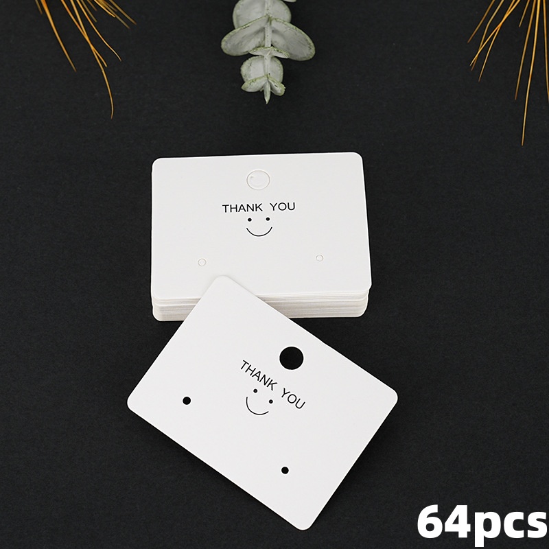 TEMU Customizable White Jewelry Display Cards With Pre-printed Thank You Suitable For Earring & Necklace Packaging, Pre- Holes For Hanging - Retail