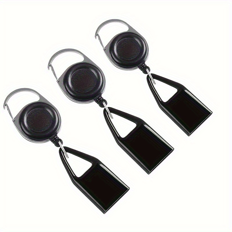 3pcs Black Retractable Lighter Clip Keychain, Portable Retractable Lighter Cover Keychain With Clip Lighter Belt