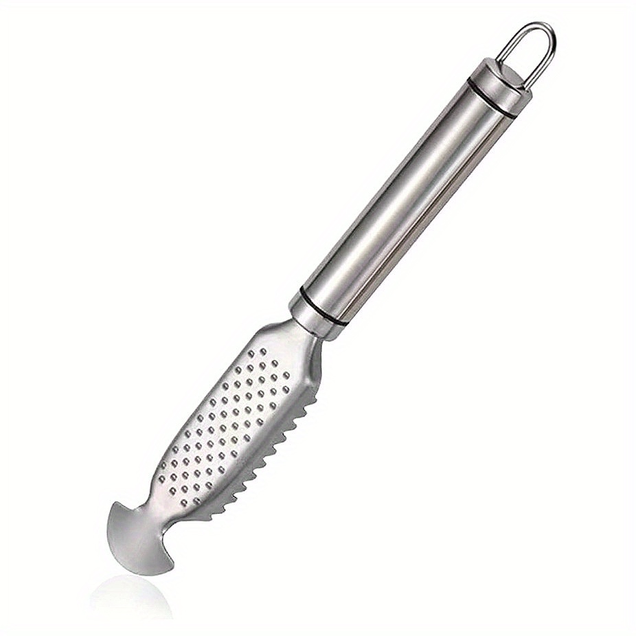 E-shop 1 Stück vielseitiger Fischschuppenentferner aus Edelstahl, ein Drei-in-Eins Fischschuppenbürste, ideal für die Küche,