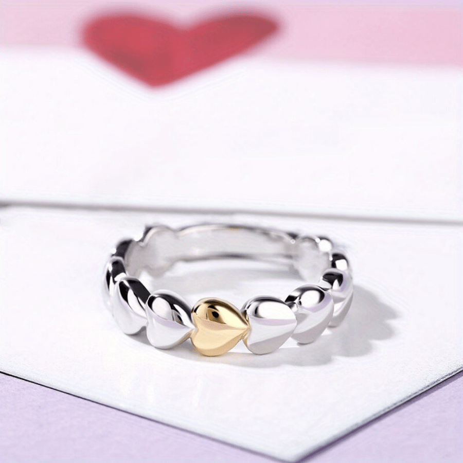 Copper Heart Shaped Engagement Ring for Weddings and Valentine's Gift