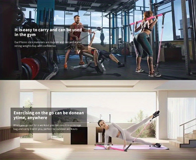 14pcs Set- Pilates Bar Set with 4 Resistance Bands ( 72.57KG) Suitable for Home Gym, Yoga, Squats And Full Body Shaping - Exercise Legs, Buttocks, Waist And Arms, Leg Workout Tools, Compact Fitness Gear, Versatile Workout Equipment, Highquality Bands, Reinforced Handles, Yoga Practitioners, Fitness Beginners