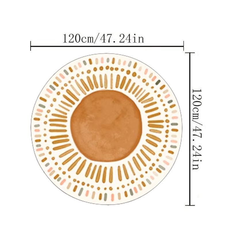 TEMU Kaschmir 1000G/M² Dopamin Strahlender Sonnenschein Runder Wohnzimmer Teppich Verdickt 10mm Weicher Bequemer Teppich Innendekorations Teppich