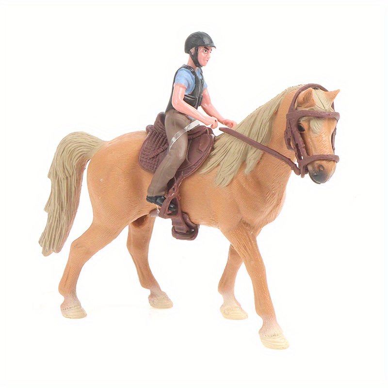 TEMU 1pc Simulation Animal Horse Racing Model Action Figures Model