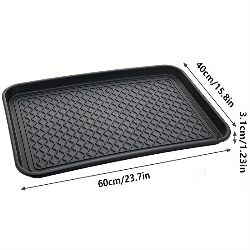 1pc Black Non-slip With Raised Edges - Durable Plastic, Multi-functional Storage For Shoes, Floors, And Entryway Organization, Protects Floors From Rainwater, Mud, And Dirt, Shoe Storage Organizer