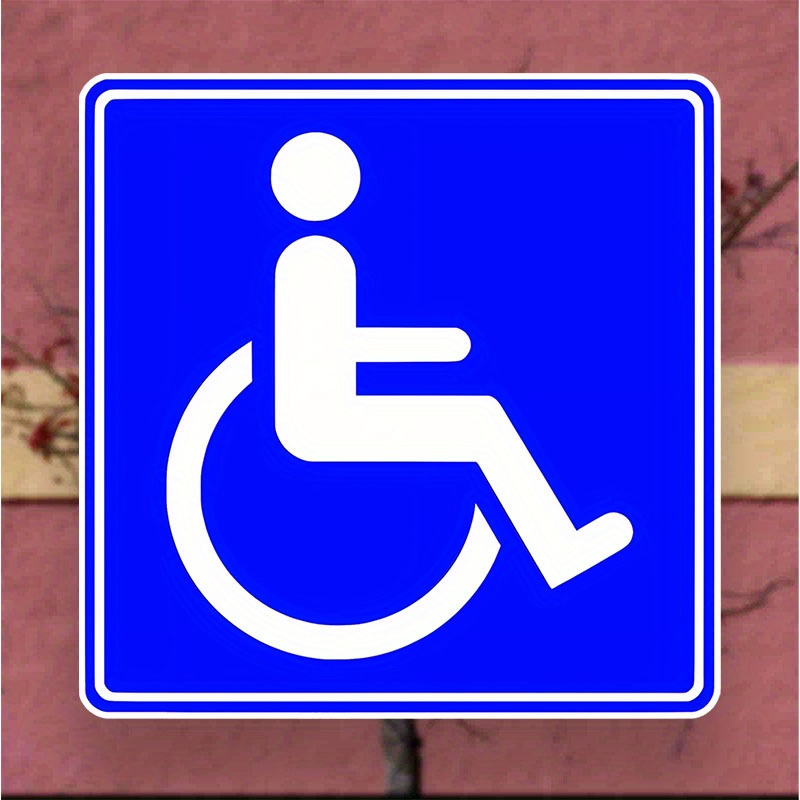 Image of 3pcs Handicap Blue Badge Sticker Cartoon Vinyl Decal For Car Rear Selfadhesive Glass Surface Use Irregular Shape Motorcycle Sticker