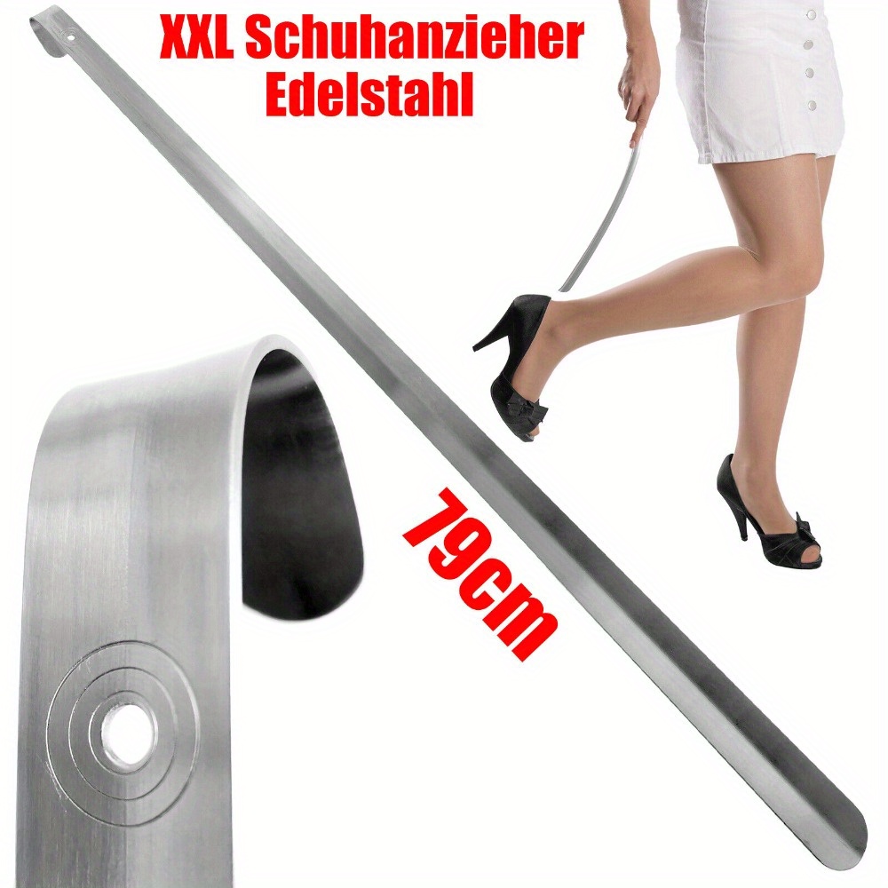 Xxl Long Shoehorn 80cm Shoe Putting Aid Stainless Steel Thin And Joints Protection
