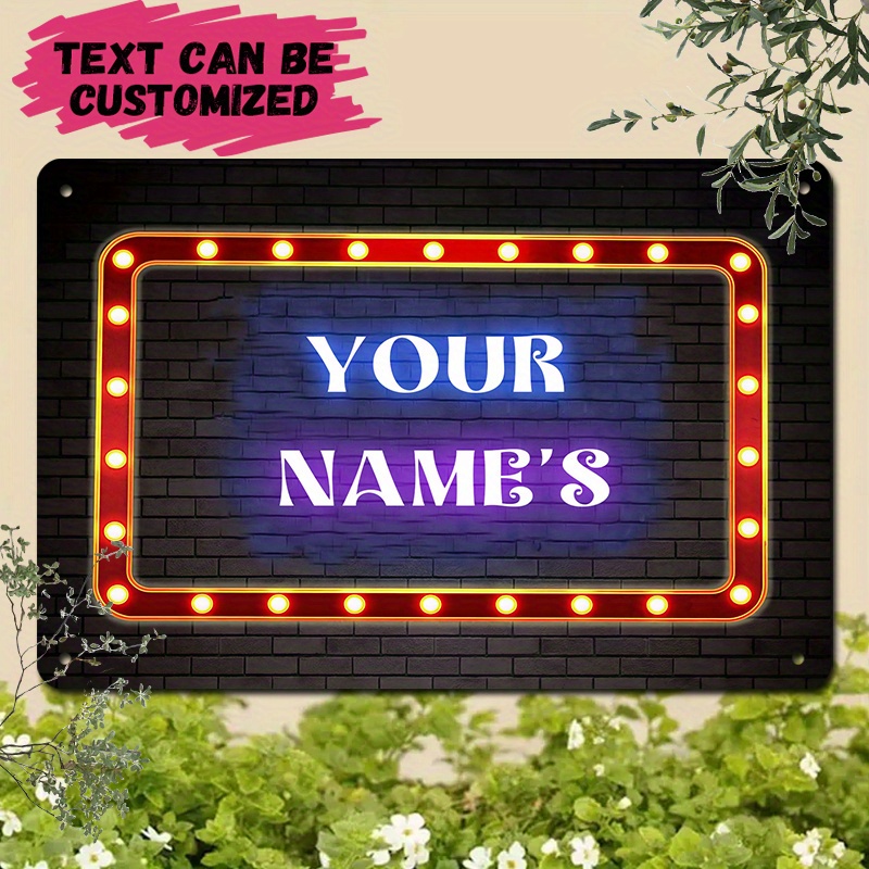 TEMU (customized) 1pc Custom Indoor/outdoor Aluminum Sign Personalized Wall Plaque, Retro Style, Suitable For Decorating Bars, Restaurants, Cafes,