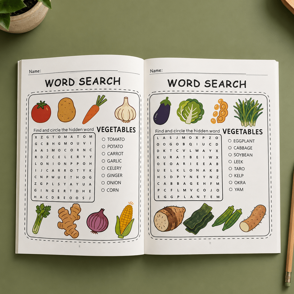 200+ Word Puzzles Workbook for Children