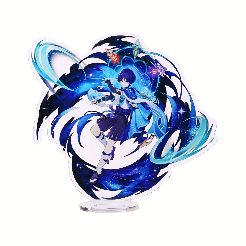 TEMU 2d Flat Anime Game Character Acrylic Figure Ornament - Home And Office Collection Table Decor, Perfect Gift For Anime Fans