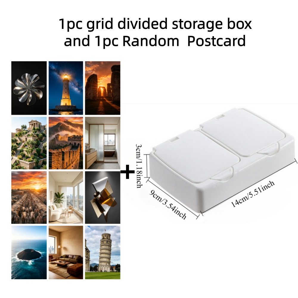 TEMU 1pc Transparent Storage Box With Grid Compartments And Dustproof Lid. Compact Sturdy Plastic Organizer For Bathrooms, Dressing Tables And Desks,