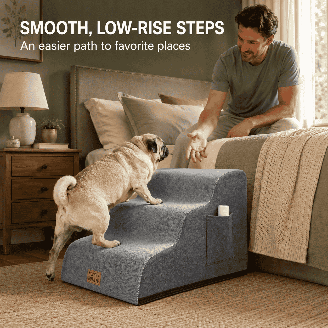 TEMU Multi-specification Curved Pet Stairs Including , 4-step, 5-step Non-slip Base Design, Used For Indoor And Semi-outdoor Spaces, Help Pets Easily