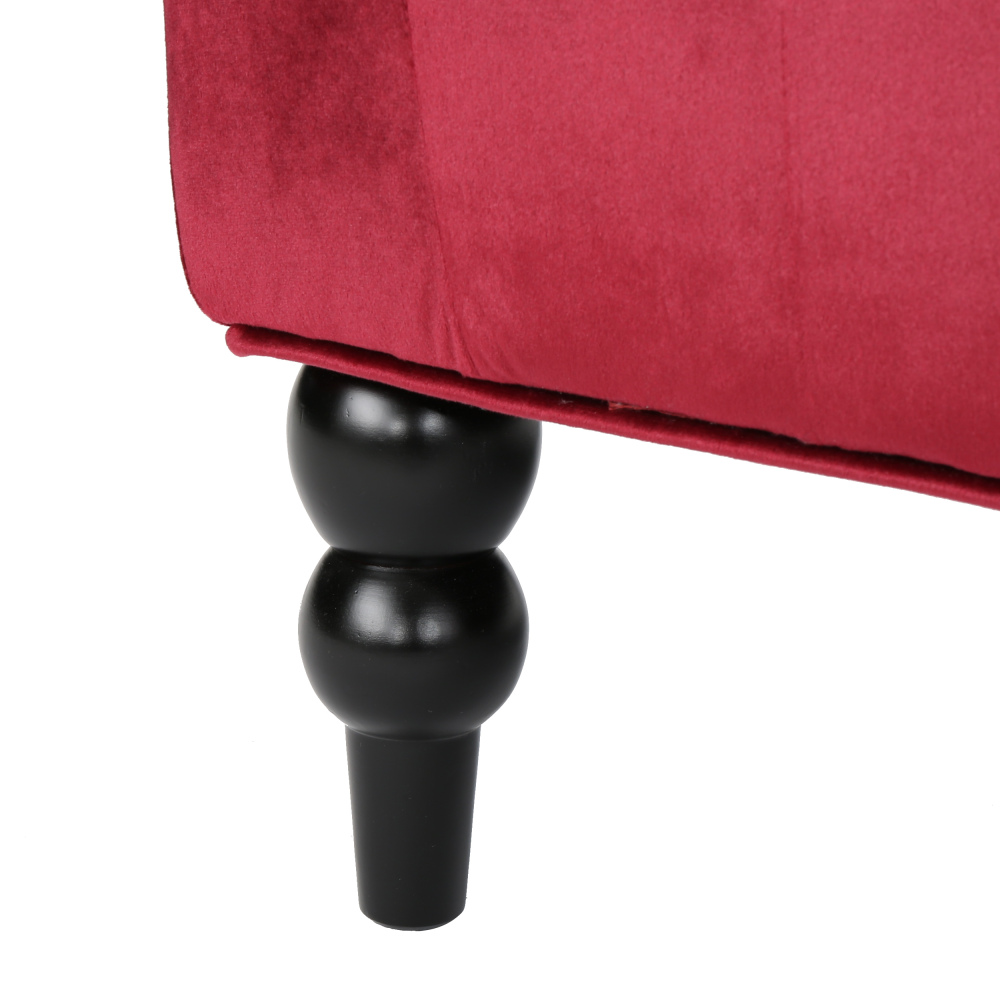 50-Inch Two-Seater Sofa, Comfortable Velvet Fabric, Mid-Century Modern Style, Minimalist Design, Extended Backrest, Compact Two-Seater Suitable for Bedrooms, Apartments And Home Offices