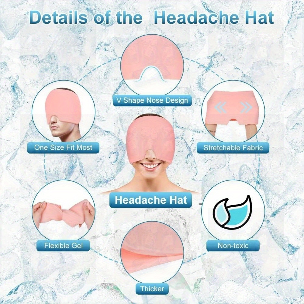 reusable gel cooling   long lasting ice pack for tension migraine puffy eyes   polyester design comfortable sleep aid accessory stylish   with integrated gel         7