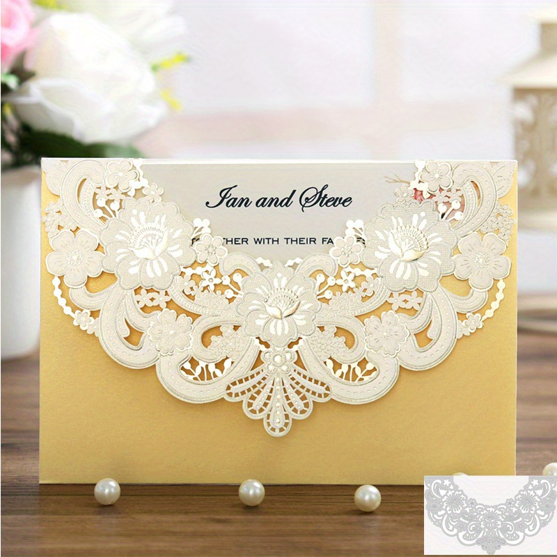 

A Set Of Elegant Silver Lace Metal Cutting Mold, Suitable For , Diy Wedding Invitation Embossing Craft Tools, Curve Design For Invitation Decoration.