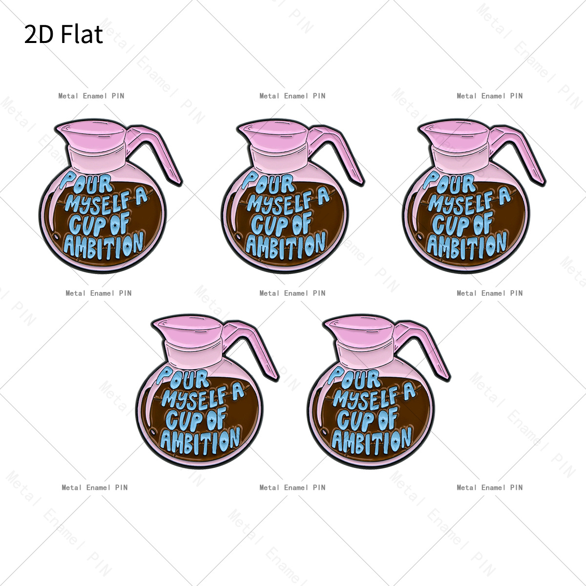 TEMU 2D Plat 5pcs/Set Pins de Revers Citations Café Drôles Pins Émaillés et Broches Badges Pins pour Sacs à Dos Sacs Cool Décoration Ami pour Cadeaux