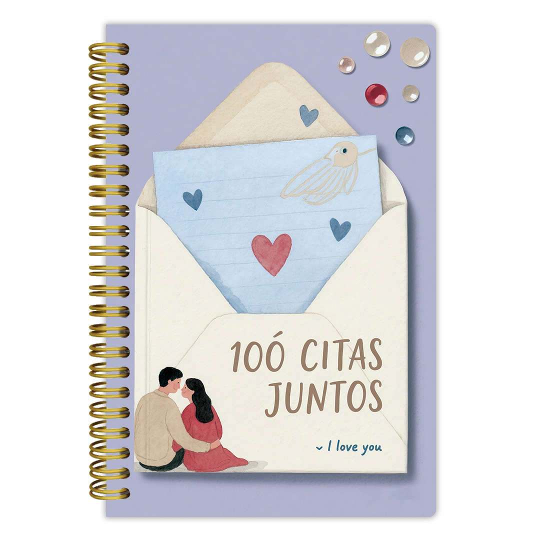 TEMU Subject Notebook 1pc Date Ner, Spanish Version, 100 Dating Anniversary, Gift, Ideas, Engagement Or Valentine's Day Gift, Record , Size 5.5 X 8.3