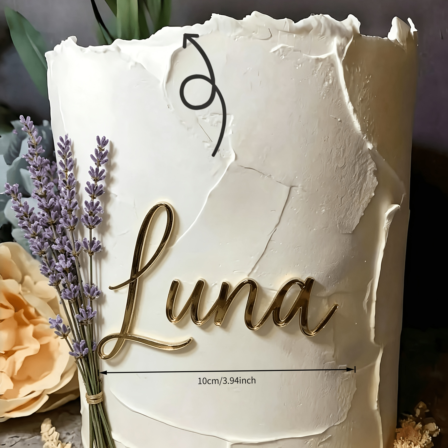 TEMU Personalized Cake Topper - Custom Acrylic Name Decoration, Elegant Party Decor For Birthday Cakes, Glossy Surface, Holiday Cake Embellishment |