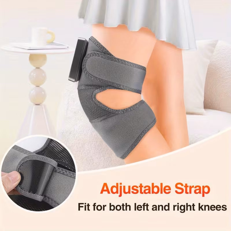 cordless knee massager with heat vibration 3d massage with large led screen electric heated knee brace with 5 heat levels massage mode gifts for families portable massager knee support modern massager Product details 3