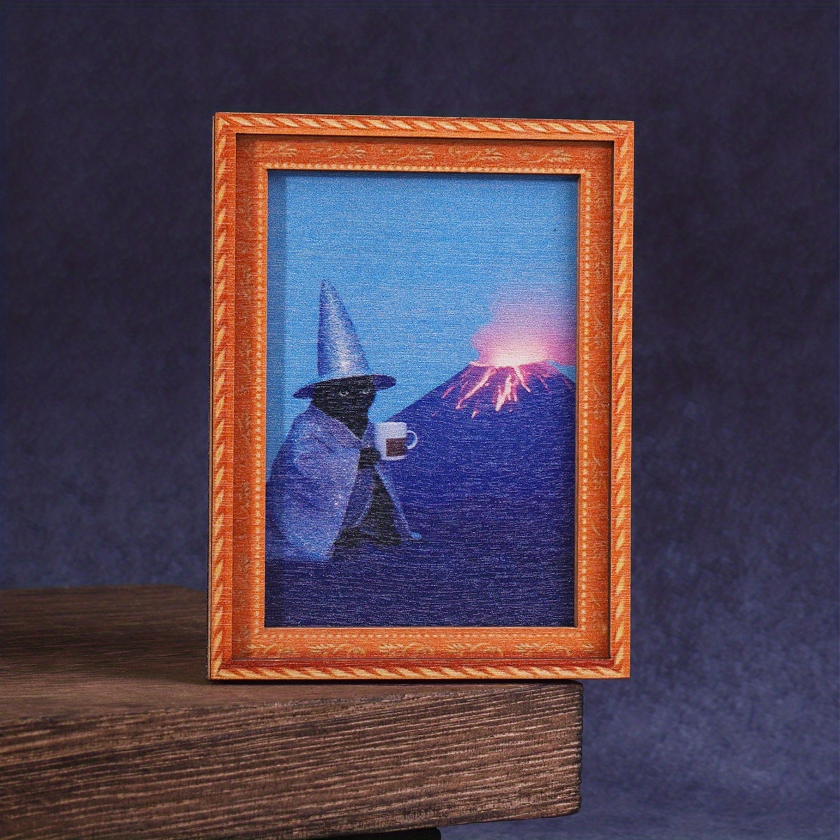 TEMU 1pc Volcano Cat Pattern Fun Fridge Magnet, Mini Photo Frame Style, Home Decor Item, Wonderful Holiday Gift